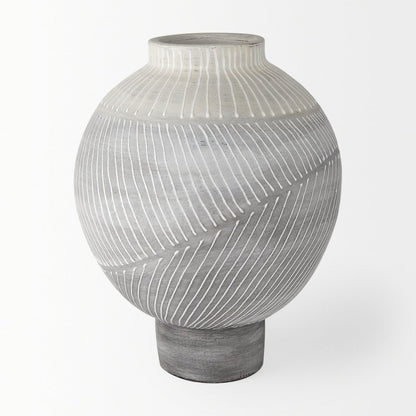 Blume 12.5H Off-White Gray Textured Vase