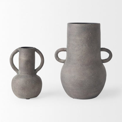 Arman6.7H Brown-Gray Double Ear Vase