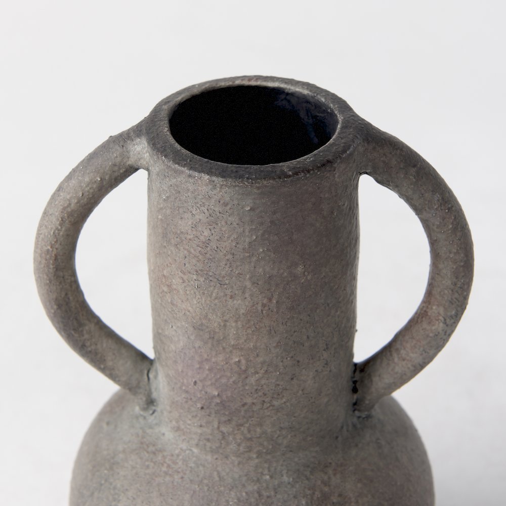 Arman6.7H Brown-Gray Double Ear Vase