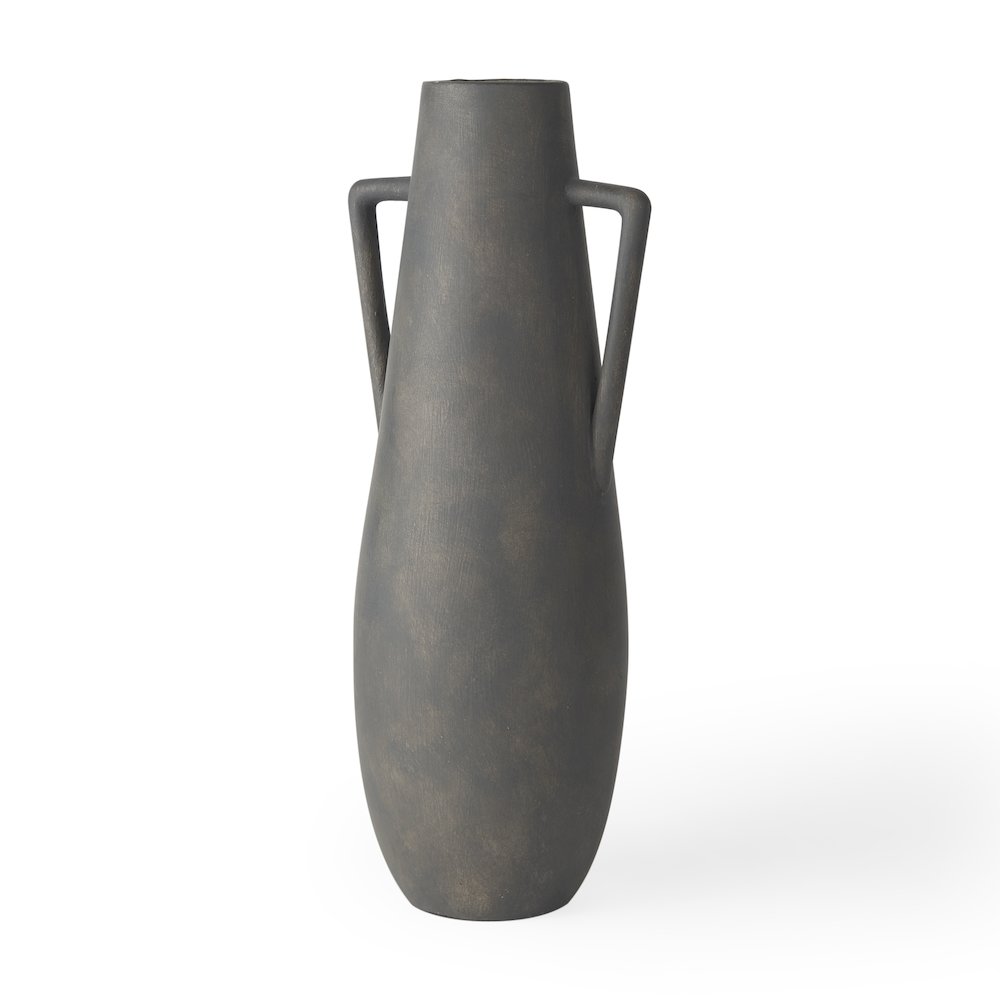 Kilian Tall Matte Brown-Gray Double Ear Vase