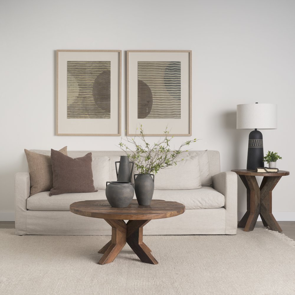 Kilian Tall Matte Brown-Gray Double Ear Vase