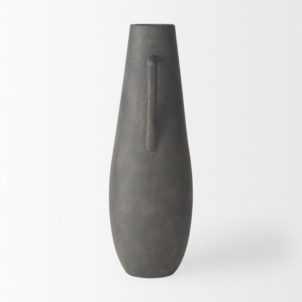 Kilian Tall Matte Brown-Gray Double Ear Vase