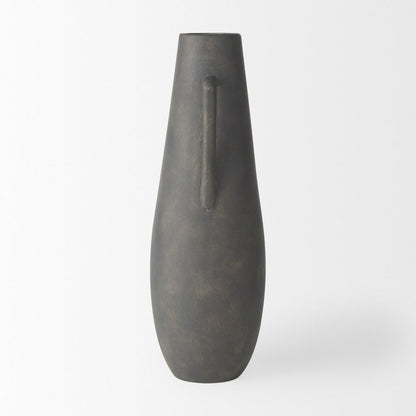 Kilian Tall Matte Brown-Gray Double Ear Vase