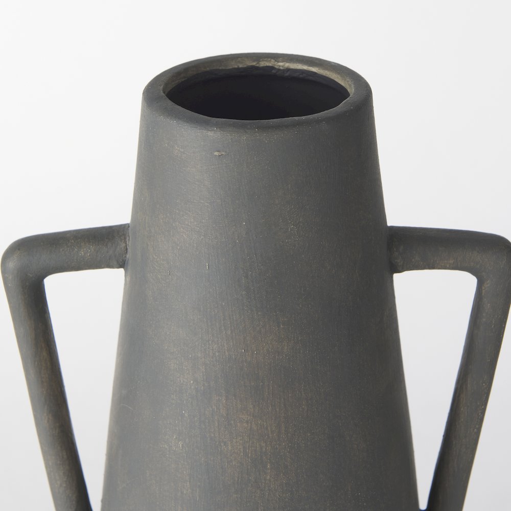 Kilian Tall Matte Brown-Gray Double Ear Vase