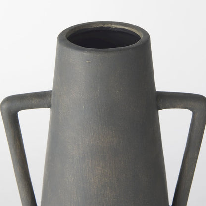 Kilian Tall Matte Brown-Gray Double Ear Vase
