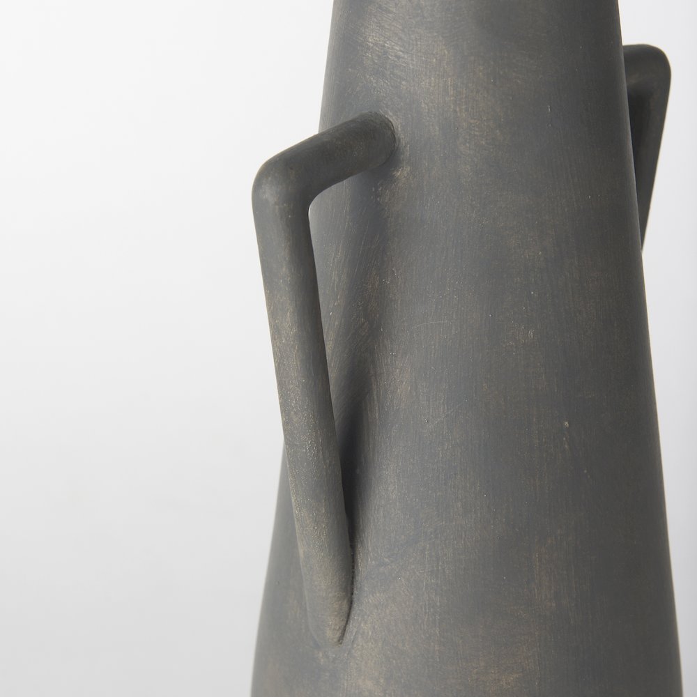 Kilian Tall Matte Brown-Gray Double Ear Vase