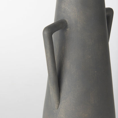 Kilian Tall Matte Brown-Gray Double Ear Vase