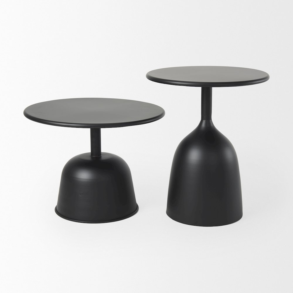 Metal Matte Black Accent Table