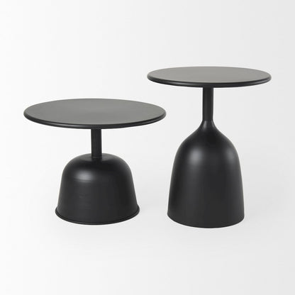 Metal Matte Black Accent Table