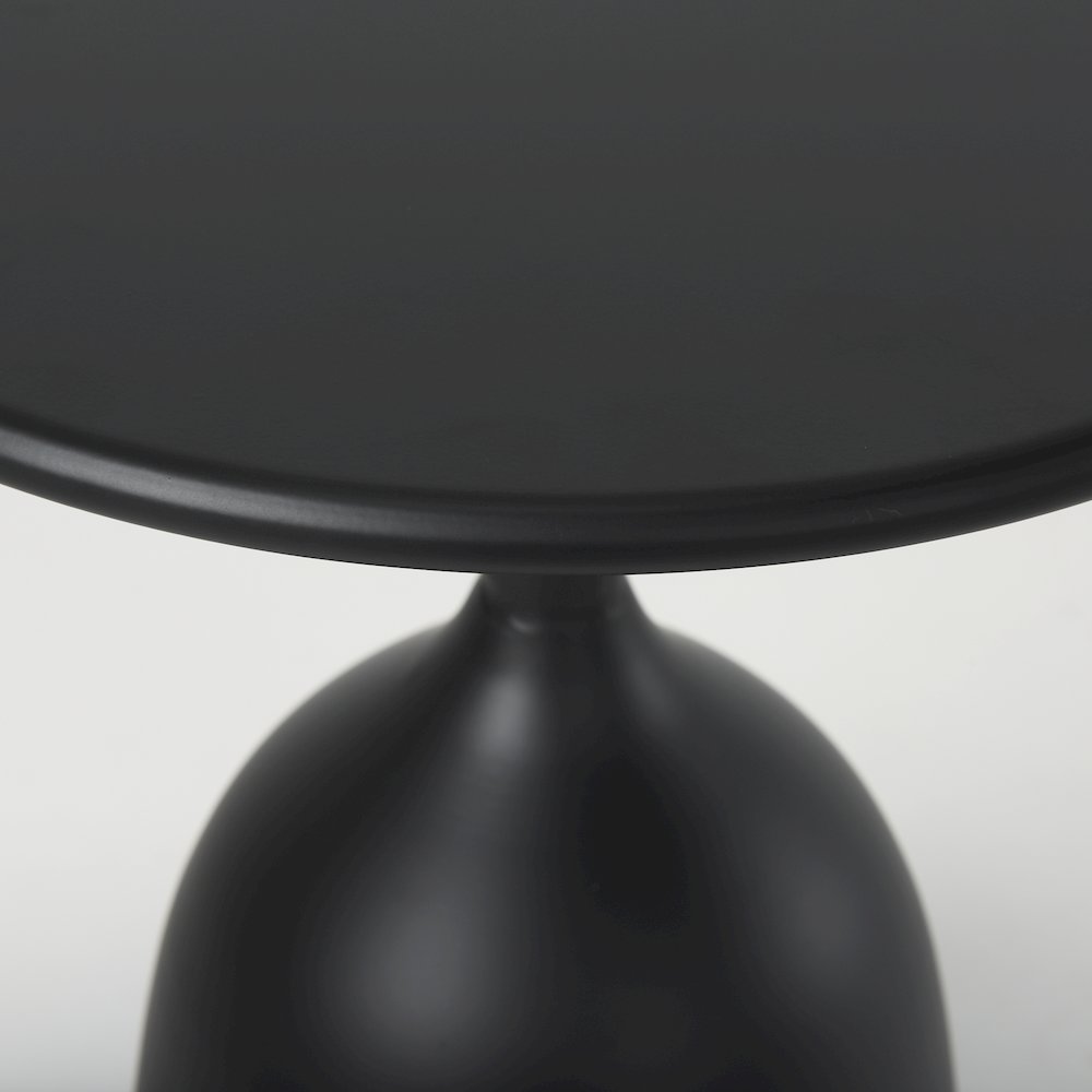 Matte Black Metal Accent Table