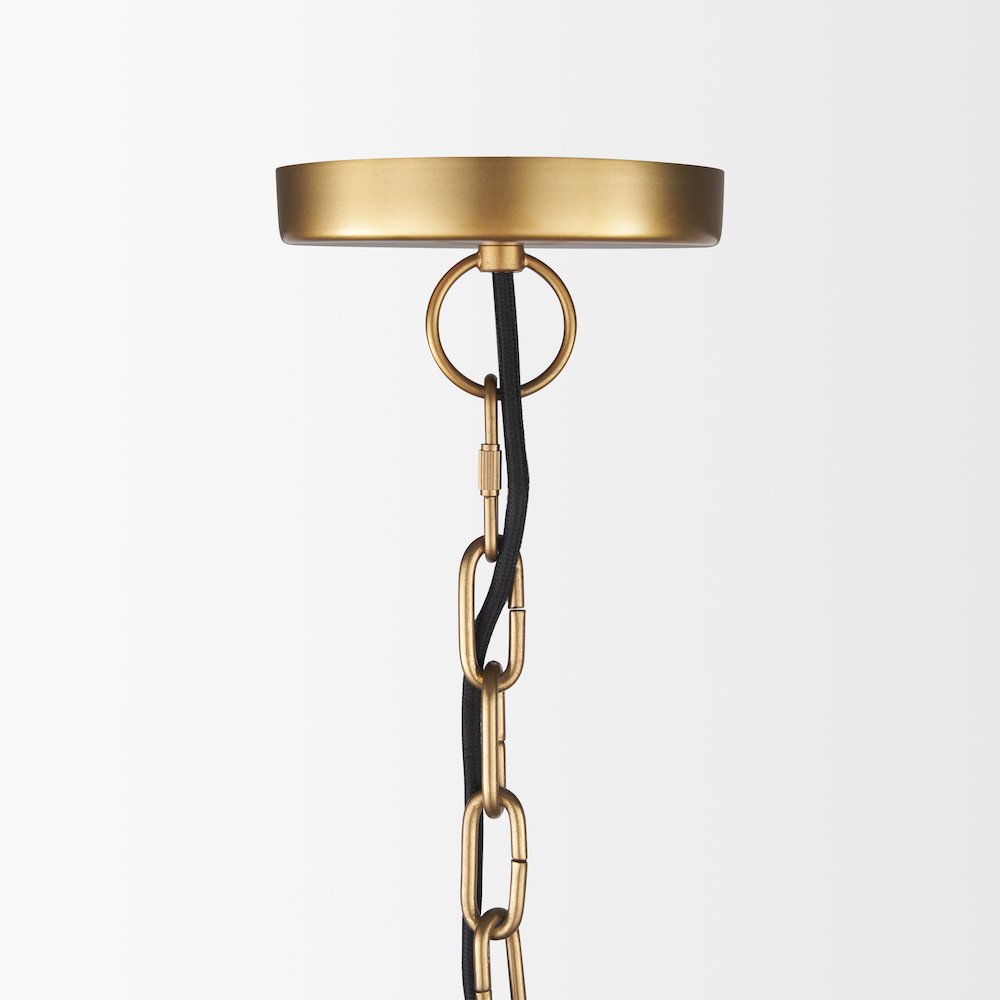 Karina 24" Round Brass-tone Hammered Metal Dome  Pendant Light