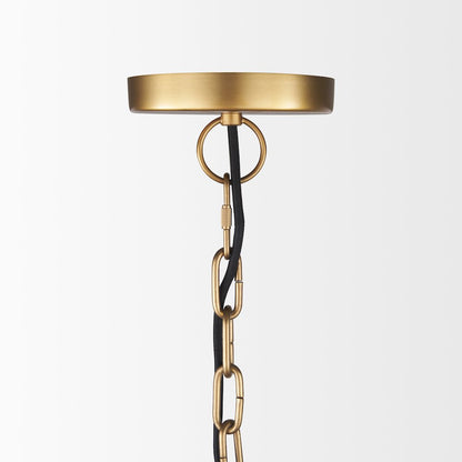 Karina 24" Round Brass-tone Hammered Metal Dome  Pendant Light