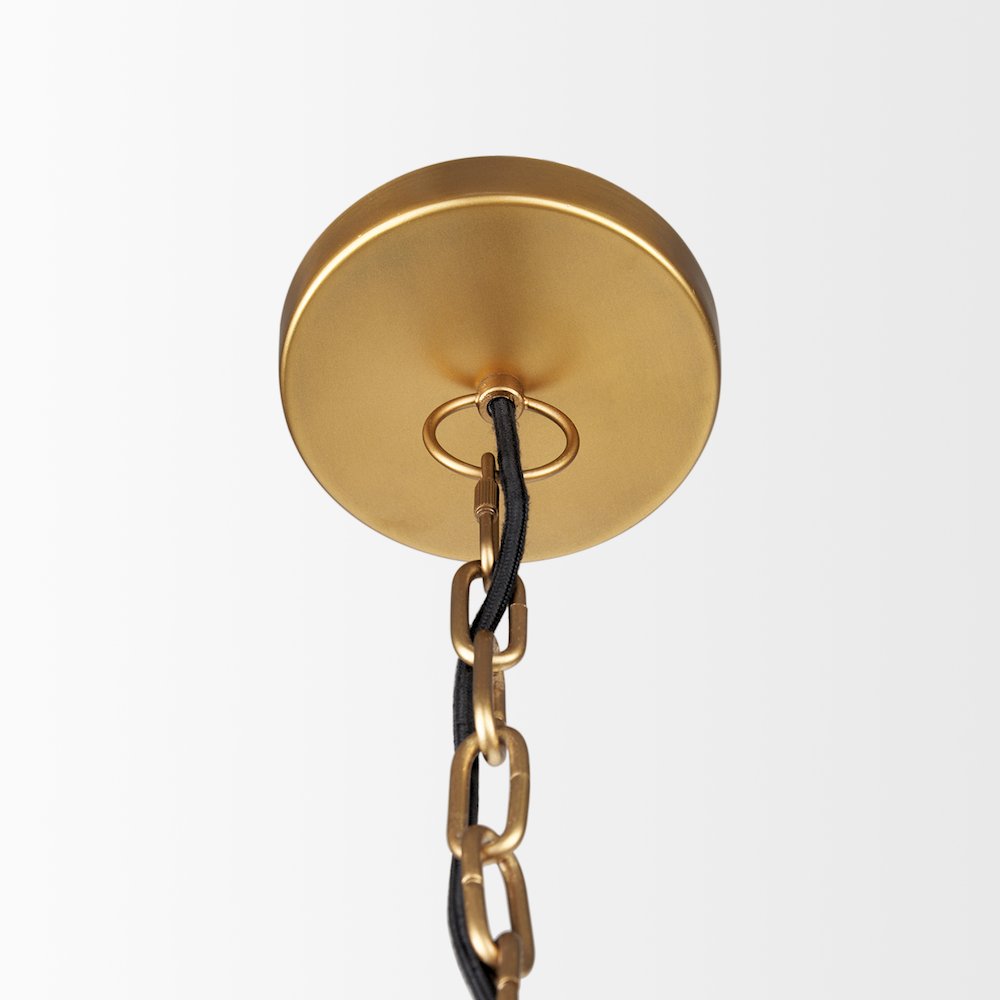 Karina 24" Round Brass-tone Hammered Metal Dome  Pendant Light