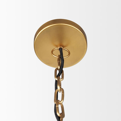 Karina 24" Round Brass-tone Hammered Metal Dome  Pendant Light