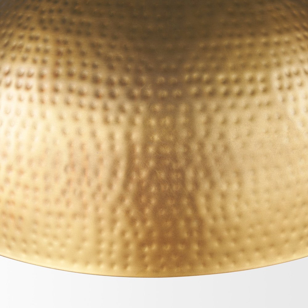 Karina 24" Round Brass-tone Hammered Metal Dome  Pendant Light