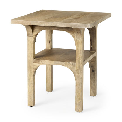 Light Wood Bridge Accent Table