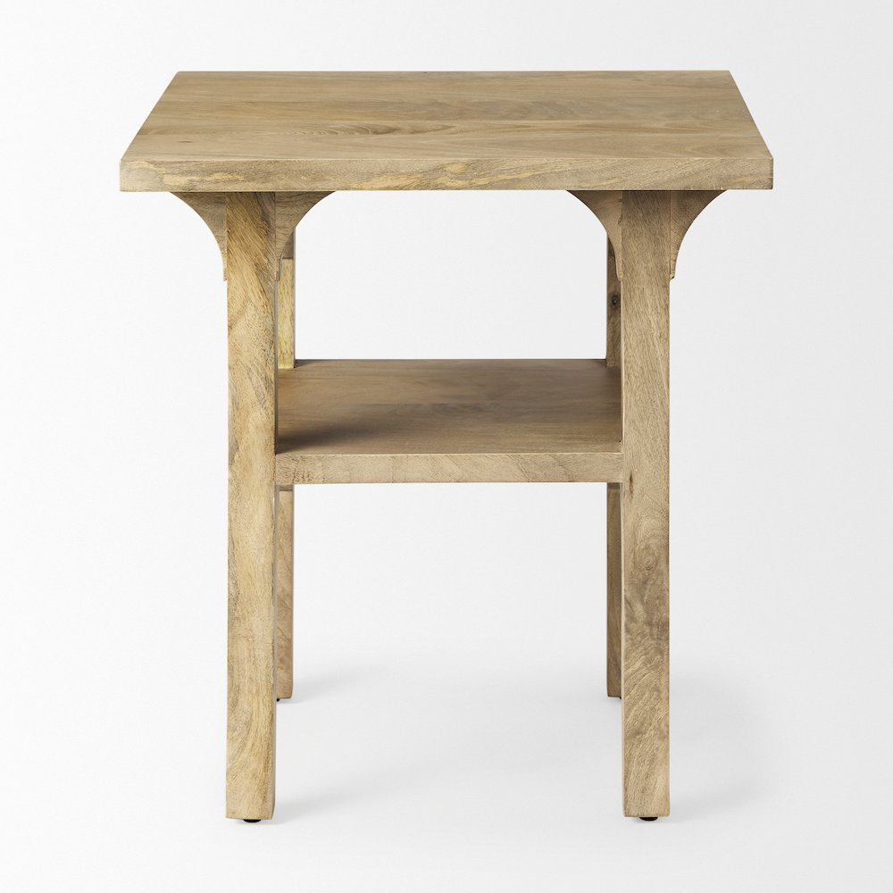 Light Wood Bridge Accent Table