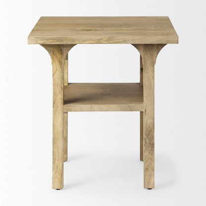Light Wood Bridge Accent Table