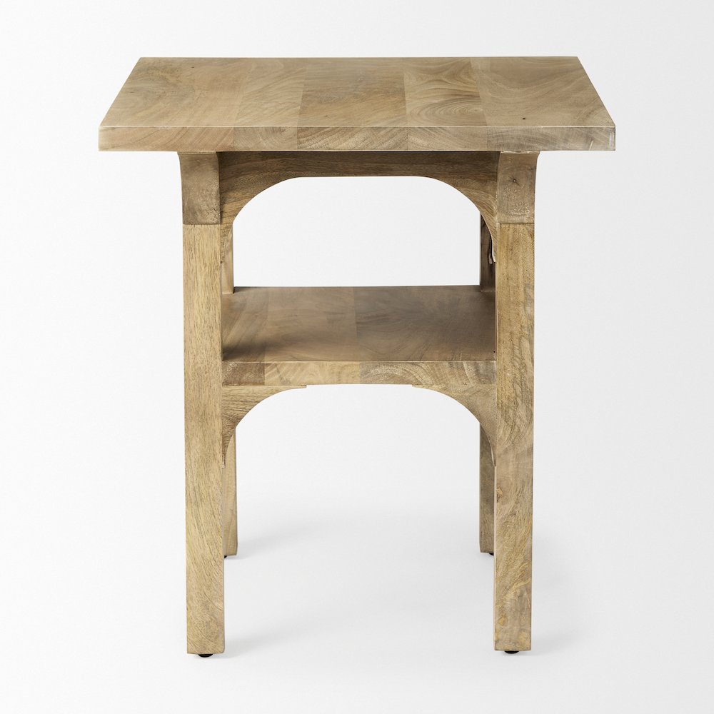 Light Wood Bridge Accent Table