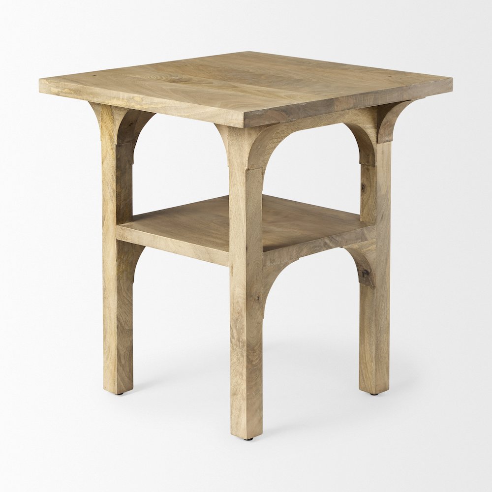 Light Wood Bridge Accent Table
