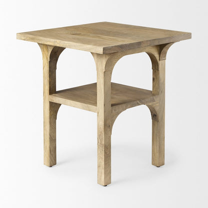 Light Wood Bridge Accent Table
