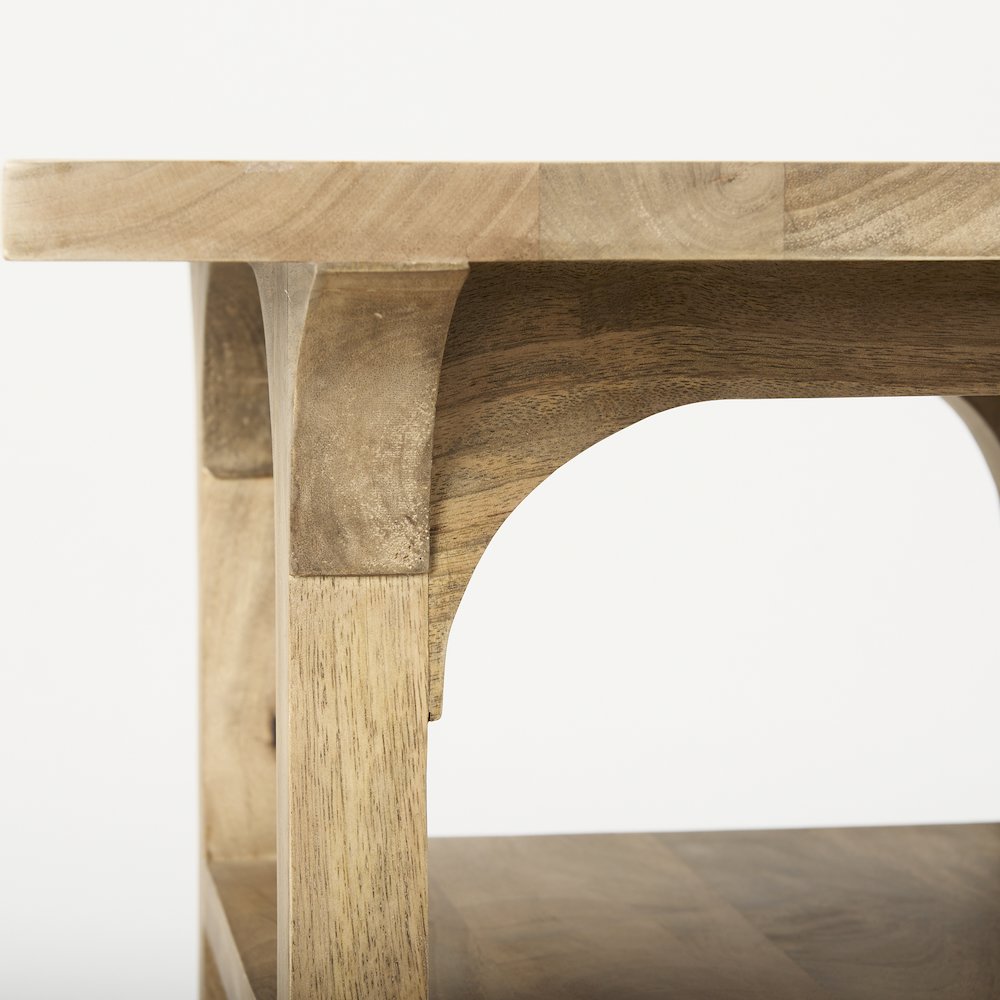 Light Wood Bridge Accent Table