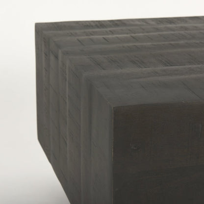 Dark Brown Wood Rectangular Coffee Table