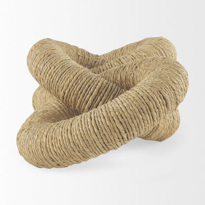 Alize Jute Wrapped Solid Wood Circular Chain Link Decorative Object