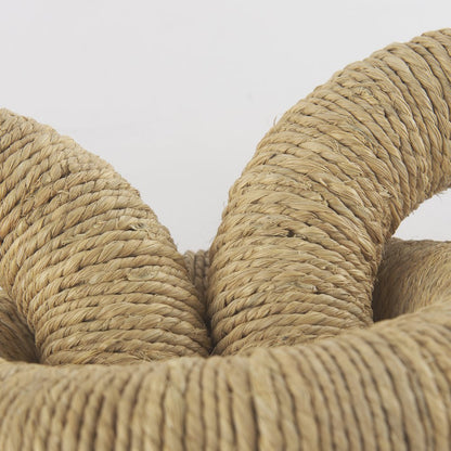 Alize Jute Wrapped Solid Wood Circular Chain Link Decorative Object
