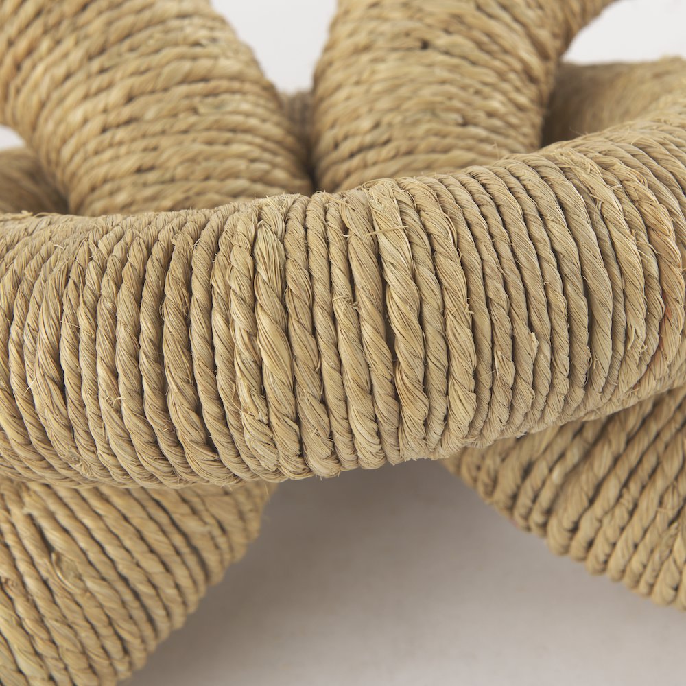 Alize Jute Wrapped Solid Wood Circular Chain Link Decorative Object