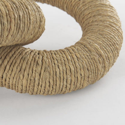 Alize Jute Wrapped Solid Wood Circular Chain Link Decorative Object