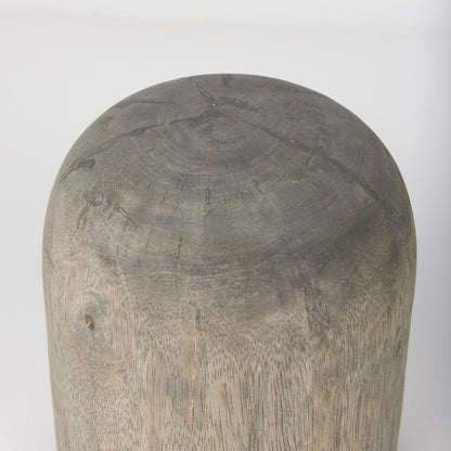 Knox Short Gray-Wash Wood Decorative Object