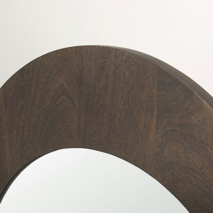 Celeste Dark Brown Wood Arched Mirror