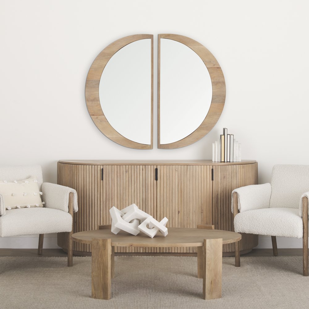 Celeste Light Brown Wood Large Mirror