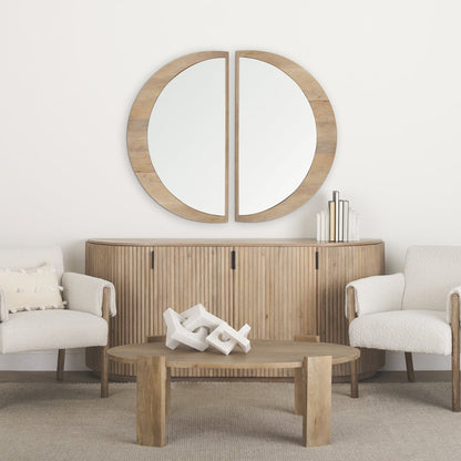 Celeste Light Brown Wood Large Mirror