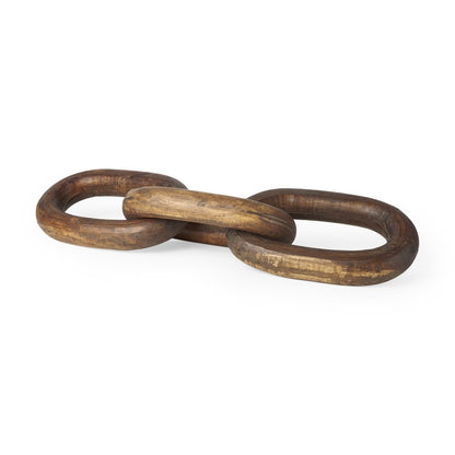 Tayla Large Medium Brown Wood Chain Link