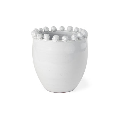 Basin Small Off-White Glazed Vase