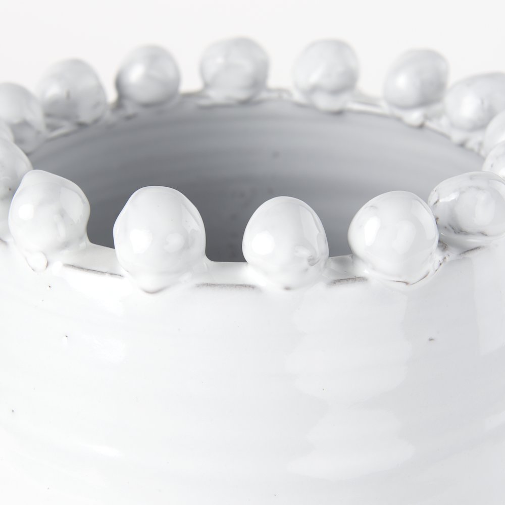 Basin Medium Off-White Glazed Vase