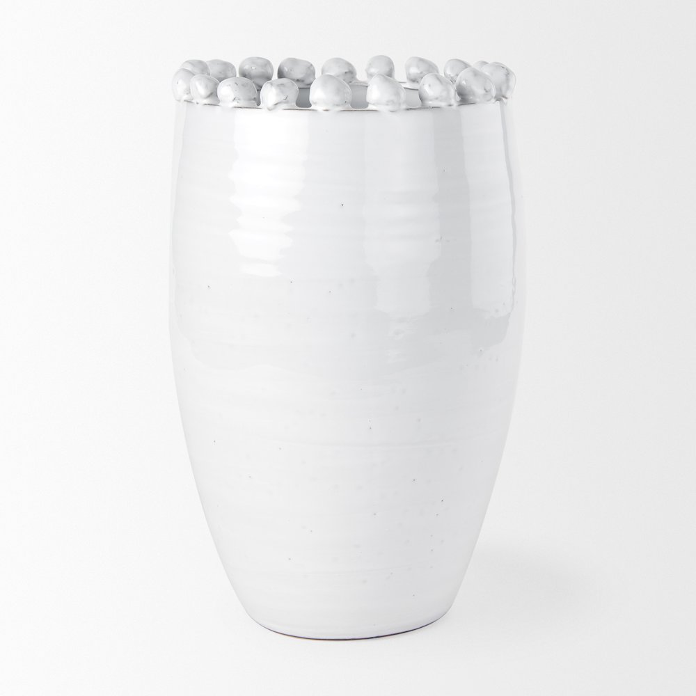 Basin Large Off-White Glazed Vase