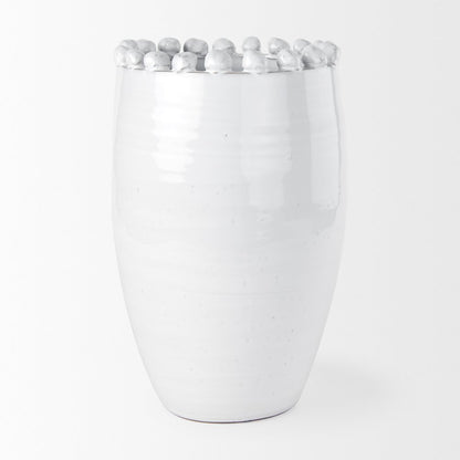 Basin Large Off-White Glazed Vase