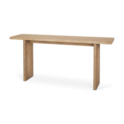 Light Brown Solid Wood Cane Accent Console Table