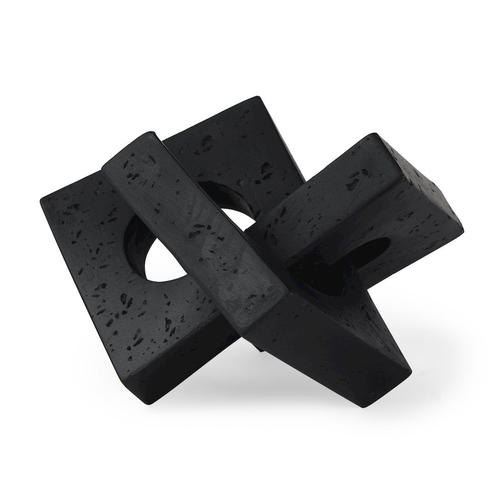 Linx  Small Matte Black Resin Sculpture Decorative Object