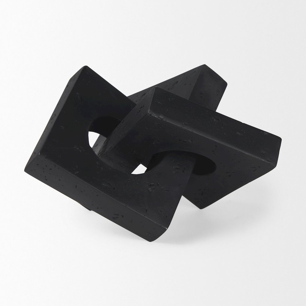 Linx  Small Matte Black Resin Sculpture Decorative Object