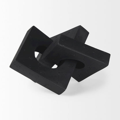 Linx  Small Matte Black Resin Sculpture Decorative Object
