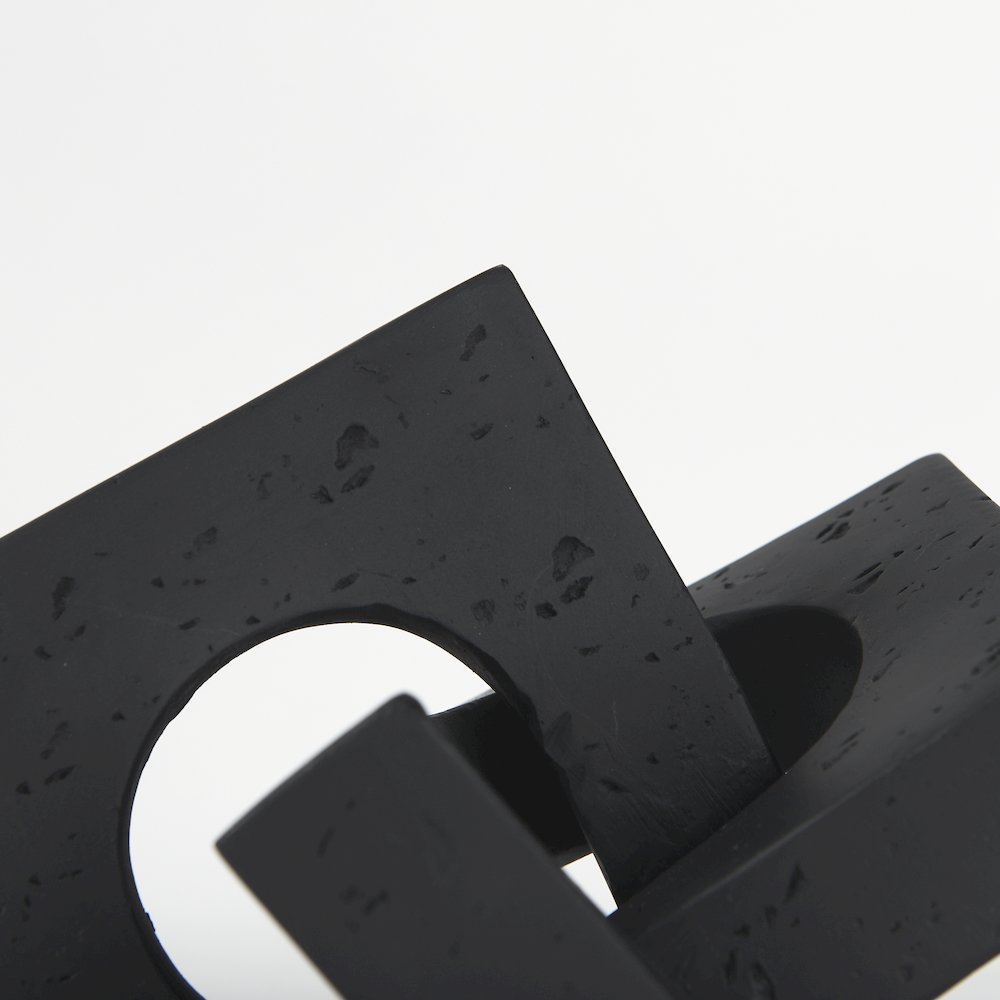 Linx  Small Matte Black Resin Sculpture Decorative Object