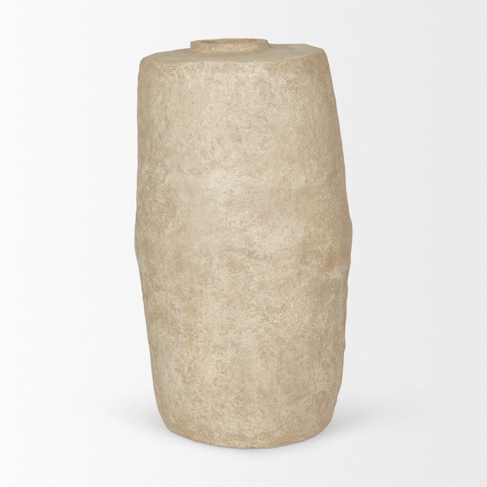 Rama Large Beige Paper Mache Floor Vase