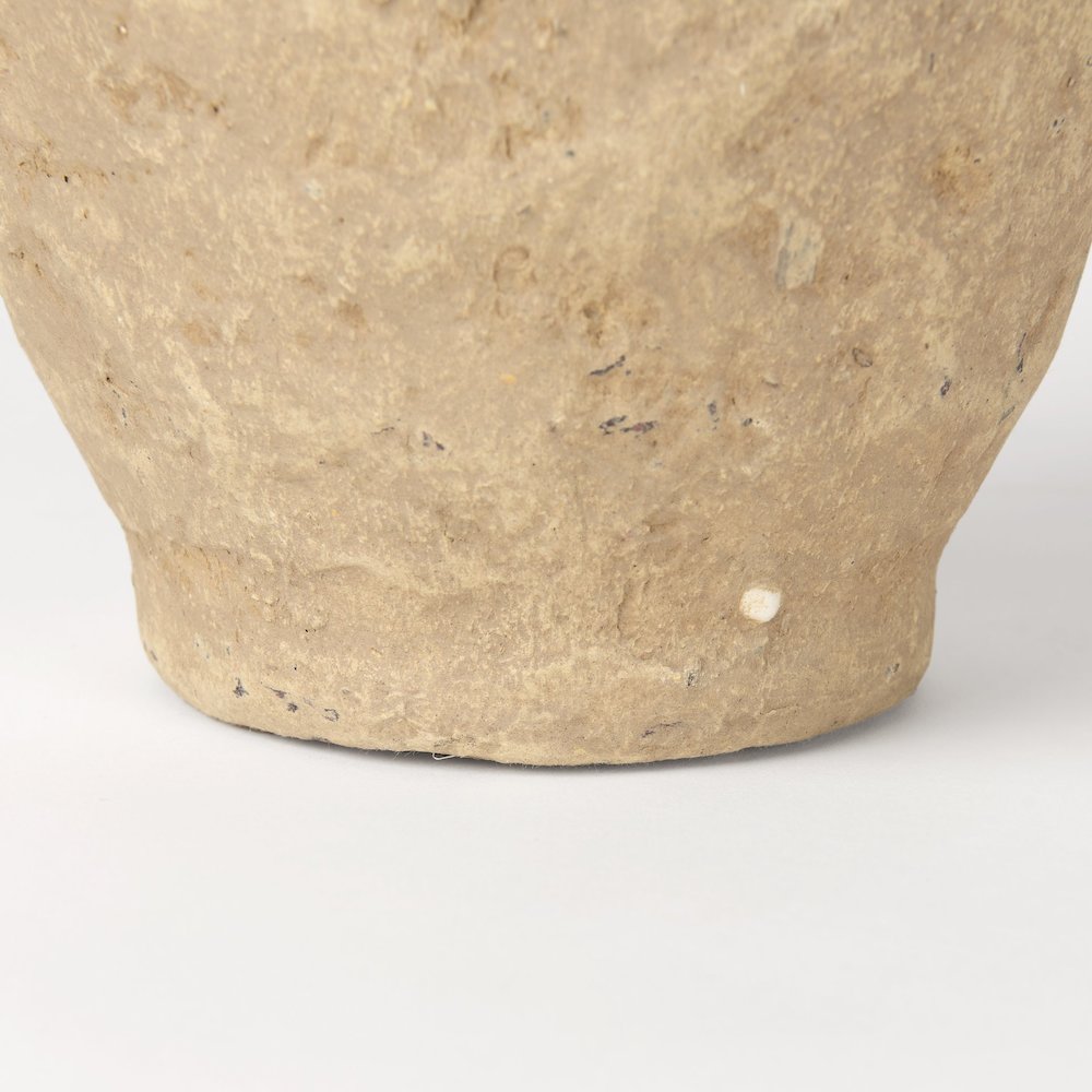 Rundal Small Beige Paper Mache Vase