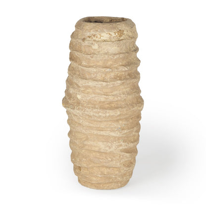 KamlSmall Beige Paper Mache Vase