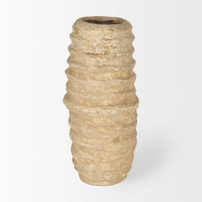 KamlSmall Beige Paper Mache Vase