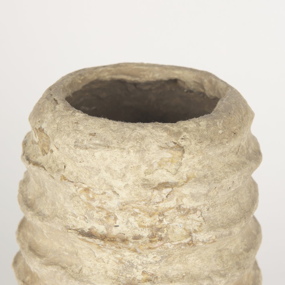 KamlSmall Beige Paper Mache Vase
